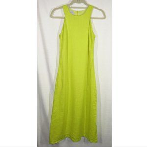 Duc Duy Women's Size Small Yellow Woven Fabric Zip Back Midi Dress